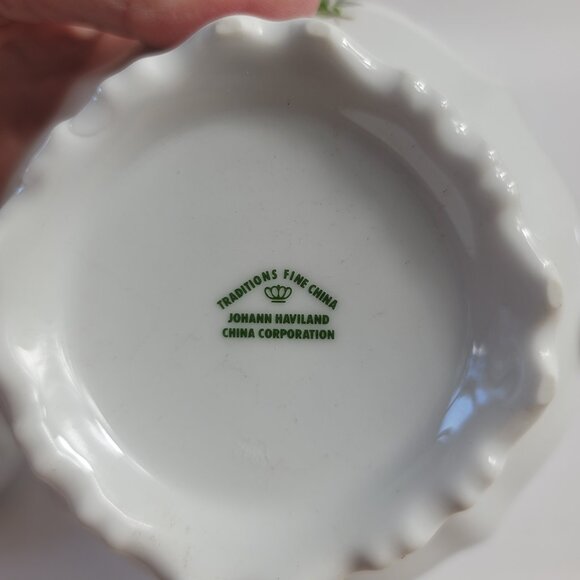 Traditions China Johann Haviland Moss Rose Sugar Bowl White with Pink Roses - Picture 16 of 16